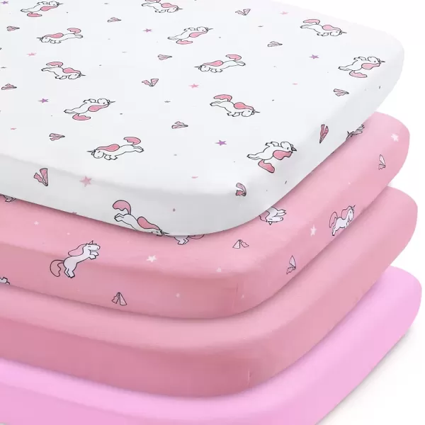 imageBassinet Sheet 4 Pack for Baby Boys or Girls Bassinet Sheets Ultra Soft Universal Fit for Most Rectangle Oval Hourglass Bassinet Mattress Bassinet Sheets GreyPink  Purple