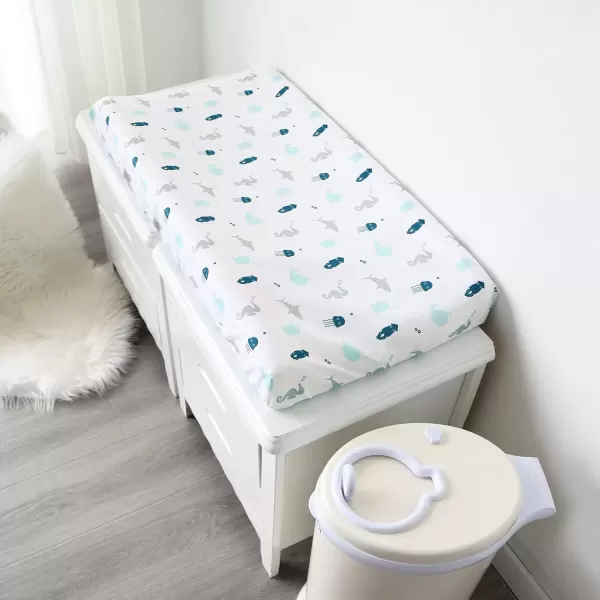 imageBassinet Sheet 4 Pack for Baby Boys or Girls Bassinet Sheets Ultra Soft Universal Fit for Most Rectangle Oval Hourglass Bassinet Mattress Bassinet Sheets GreyGrey