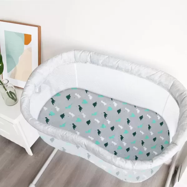 imageBassinet Sheet 4 Pack for Baby Boys or Girls Bassinet Sheets Ultra Soft Universal Fit for Most Rectangle Oval Hourglass Bassinet Mattress Bassinet Sheets GreyGrey  Wihte