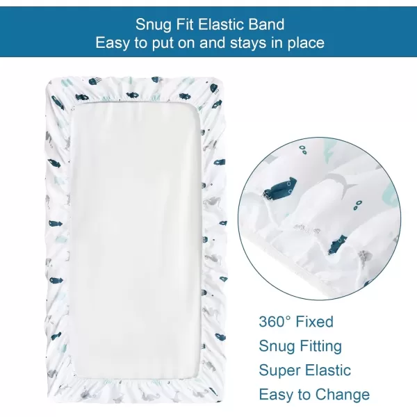 imageBassinet Sheet 4 Pack for Baby Boys or Girls Bassinet Sheets Ultra Soft Universal Fit for Most Rectangle Oval Hourglass Bassinet Mattress Bassinet Sheets GreyAqua  White