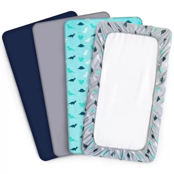 imageBassinet Sheet 4 Pack for Baby Boys or Girls Bassinet Sheets Ultra Soft Universal Fit for Most Rectangle Oval Hourglass Bassinet Mattress Bassinet Sheets GreyGrey  Navy
