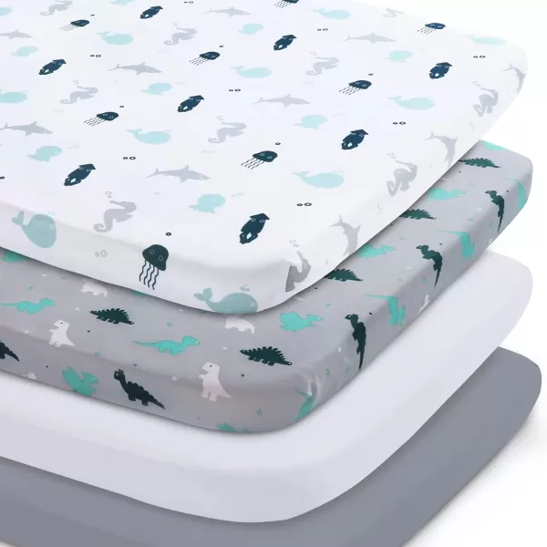 imageBassinet Sheet 4 Pack for Baby Boys or Girls Bassinet Sheets Ultra Soft Universal Fit for Most Rectangle Oval Hourglass Bassinet Mattress Bassinet Sheets GreyGrey  Wihte