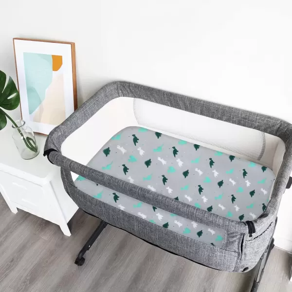 imageBassinet Sheet 4 Pack for Baby Boys or Girls Bassinet Sheets Ultra Soft Universal Fit for Most Rectangle Oval Hourglass Bassinet Mattress Bassinet Sheets GreyGrey  Wihte