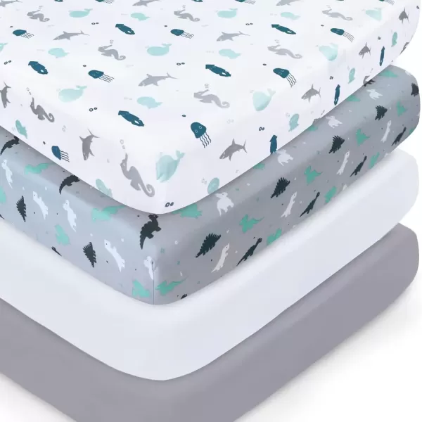 imageBassinet Sheet 4 Pack for Baby Boys or Girls Bassinet Sheets Ultra Soft Universal Fit for Most Rectangle Oval Hourglass Bassinet Mattress Bassinet Sheets GreyGrey  Wihte