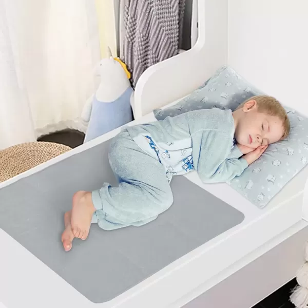 imageBed Pads Washable Waterproof2 Pack 34 x 36 Washable and Reusable Anti Slip Chuck Pads Incontinence Underpad Sheets Protector Pee Pads for Elderly Kids Toddler and Pets White and PinkGraynavy