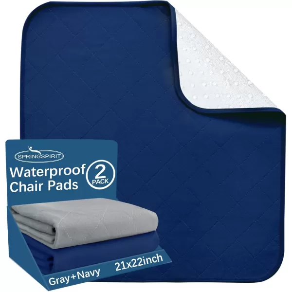 imageBed Pads Washable Waterproof2 Pack 34 x 36 Washable and Reusable Anti Slip Chuck Pads Incontinence Underpad Sheets Protector Pee Pads for Elderly Kids Toddler and Pets White and PinkGraynavy