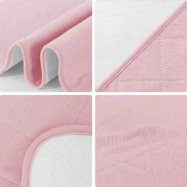 imageBed Pads Washable Waterproof2 Pack 34 x 36 Washable and Reusable Anti Slip Chuck Pads Incontinence Underpad Sheets Protector Pee Pads for Elderly Kids Toddler and Pets White and PinkWhitepink