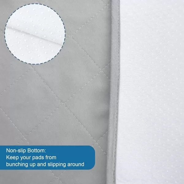 imageBed Pads Washable Waterproof2 Pack 34 x 36 Washable and Reusable Anti Slip Chuck Pads Incontinence Underpad Sheets Protector Pee Pads for Elderly Kids Toddler and Pets White and PinkGraynavy