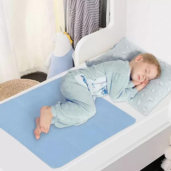 imageBed Pads Washable Waterproof2 Pack 34 x 36 Washable and Reusable Anti Slip Chuck Pads Incontinence Underpad Sheets Protector Pee Pads for Elderly Kids Toddler and Pets White and PinkWhiteblue
