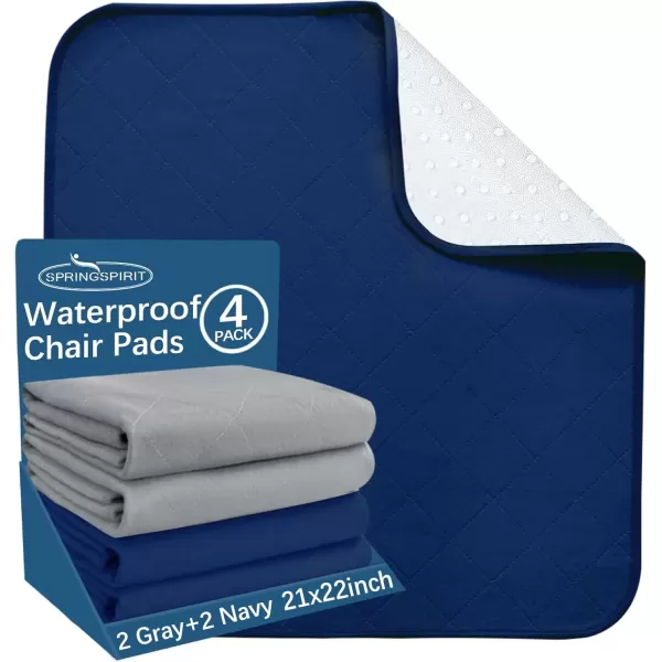 imageBed Pads Washable Waterproof2 Pack 34 x 36 Washable and Reusable Anti Slip Chuck Pads Incontinence Underpad Sheets Protector Pee Pads for Elderly Kids Toddler and Pets White and PinkGraynavy