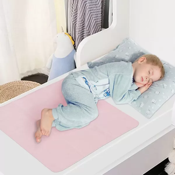 imageBed Pads Washable Waterproof2 Pack 34 x 36 Washable and Reusable Anti Slip Chuck Pads Incontinence Underpad Sheets Protector Pee Pads for Elderly Kids Toddler and Pets White and PinkWhitepink