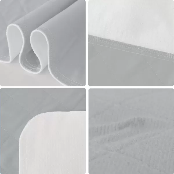 imageBed Pads Washable Waterproof2 Pack 34 x 36 Washable and Reusable Anti Slip Chuck Pads Incontinence Underpad Sheets Protector Pee Pads for Elderly Kids Toddler and Pets White and PinkGray