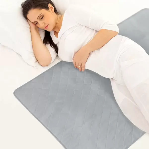 imageBed Pads for Incontinence Washable Large 34quot  52quot Reusable Pee Pads Waterproof Bed Underpads Chucks Pads with NonSlip Back for Elderly Kids Women or Pets BlueGray