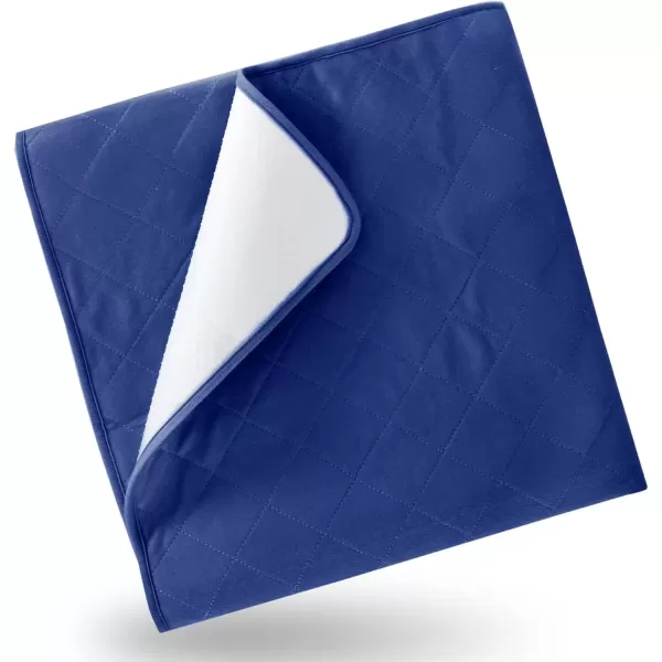 imageBed Pads for Incontinence Washable Large 34quot  52quot Reusable Pee Pads Waterproof Bed Underpads Chucks Pads with NonSlip Back for Elderly Kids Women or Pets BlueNavy