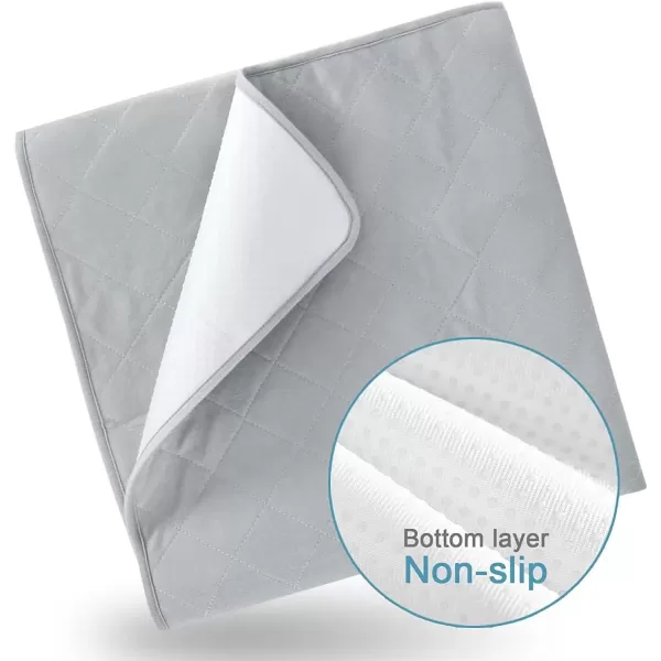 imageBed Pads for Incontinence Washable Large 34quot  52quot Reusable Pee Pads Waterproof Bed Underpads Chucks Pads with NonSlip Back for Elderly Kids Women or Pets BlueGray