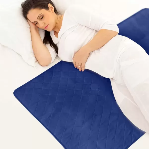 imageBed Pads for Incontinence Washable Large 34quot  52quot Reusable Pee Pads Waterproof Bed Underpads Chucks Pads with NonSlip Back for Elderly Kids Women or Pets BlueNavy