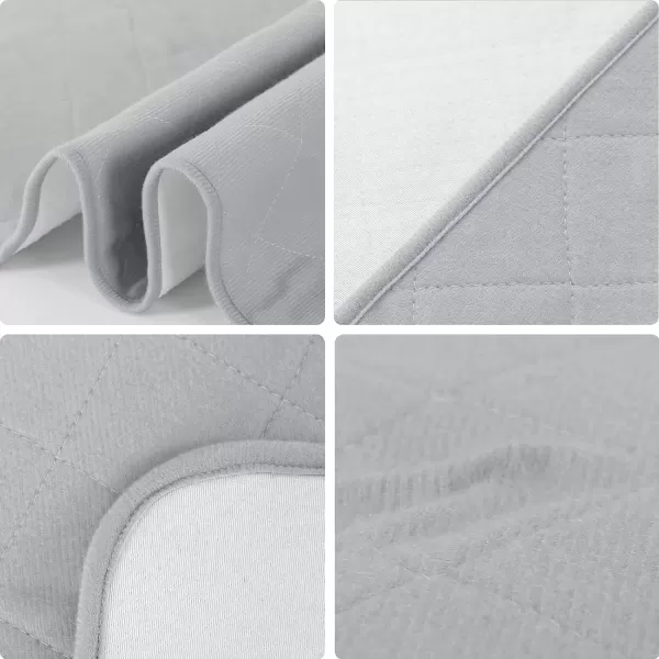 imageBed Pads for Incontinence Washable Large 34quot  52quot Reusable Pee Pads Waterproof Bed Underpads Chucks Pads with NonSlip Back for Elderly Kids Women or Pets BlueGray