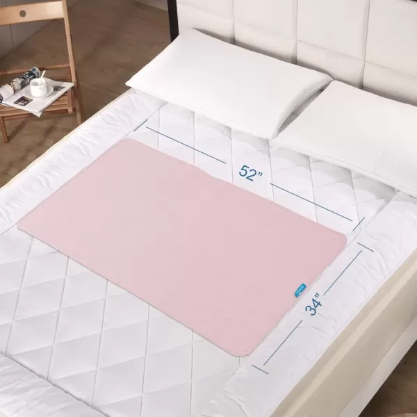 imageBed Pads for Incontinence Washable Large 34quot  52quot Reusable Pee Pads Waterproof Bed Underpads Chucks Pads with NonSlip Back for Elderly Kids Women or Pets BluePink