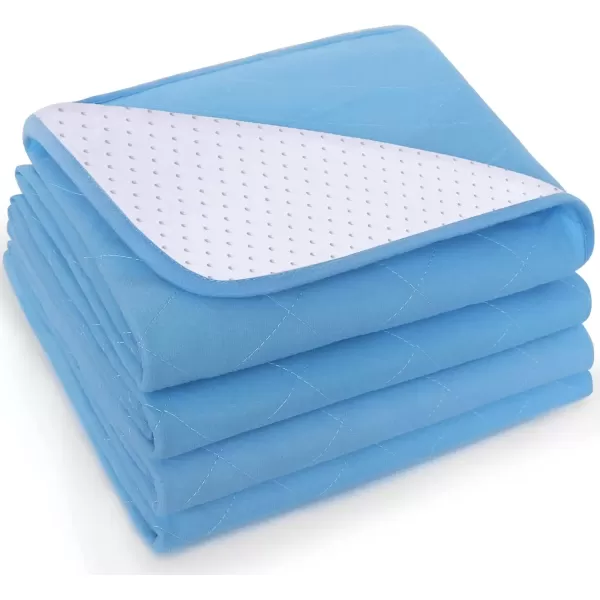 imageBed Pads for Incontinence Washable Large 34quot  52quot Reusable Pee Pads Waterproof Bed Underpads Chucks Pads with NonSlip Back for Elderly Kids Women or Pets BlueBlue