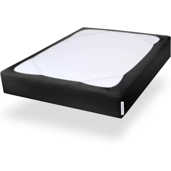 imageBox Spring Cover Full Size with Smooth and Elastic Woven Material Alternates for Bed Skirt Wrinkle ampamp Fading Resistant Washable Dustproof WhiteBlack
