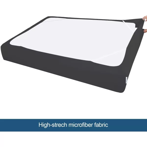 imageBox Spring Cover Full Size with Smooth and Elastic Woven Material Alternates for Bed Skirt Wrinkle ampamp Fading Resistant Washable Dustproof WhiteBlack