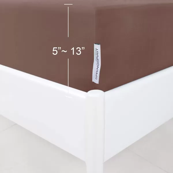 imageBox Spring Cover Full Size with Smooth and Elastic Woven Material Alternates for Bed Skirt Wrinkle ampamp Fading Resistant Washable Dustproof WhiteBrown
