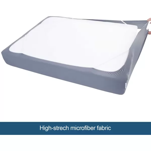 imageBox Spring Cover Full Size with Smooth and Elastic Woven Material Alternates for Bed Skirt Wrinkle ampamp Fading Resistant Washable Dustproof WhiteGrey