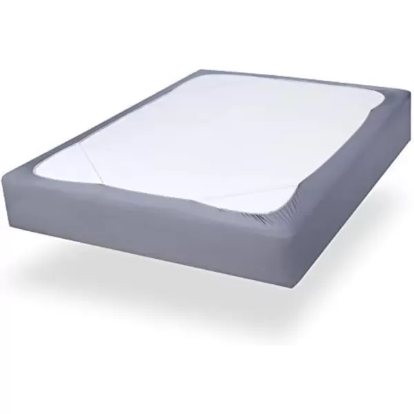 imageBox Spring Cover Full Size with Smooth and Elastic Woven Material Alternates for Bed Skirt Wrinkle ampamp Fading Resistant Washable Dustproof WhiteGrey
