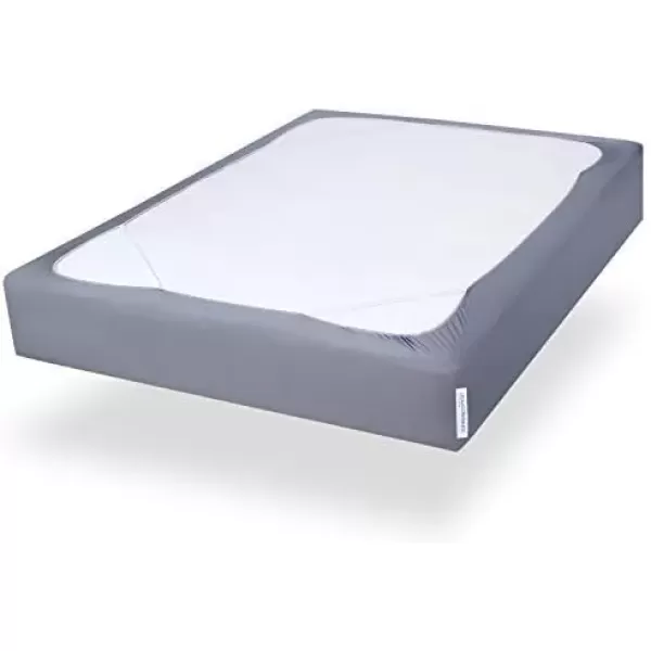 imageBox Spring Cover Full Size with Smooth and Elastic Woven Material Alternates for Bed Skirt Wrinkle ampamp Fading Resistant Washable Dustproof WhiteGrey