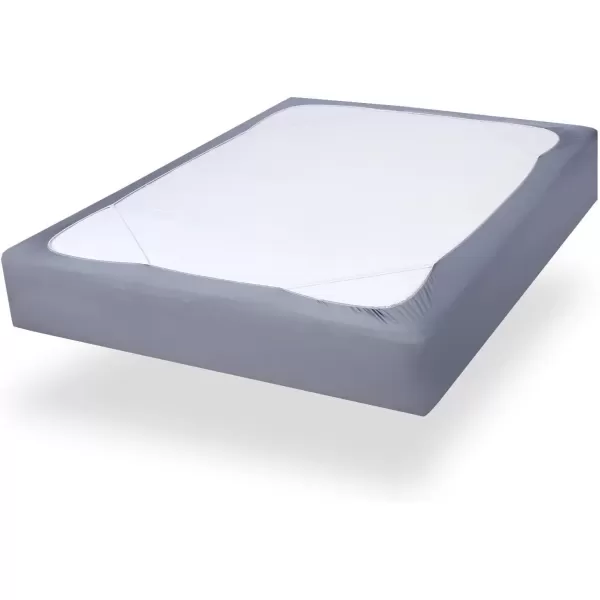imageBox Spring Cover Full Size with Smooth and Elastic Woven Material Alternates for Bed Skirt Wrinkle ampamp Fading Resistant Washable Dustproof WhiteGrey