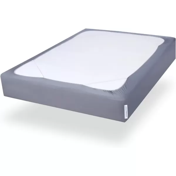imageBox Spring Cover Full Size with Smooth and Elastic Woven Material Alternates for Bed Skirt Wrinkle ampamp Fading Resistant Washable Dustproof WhiteGrey