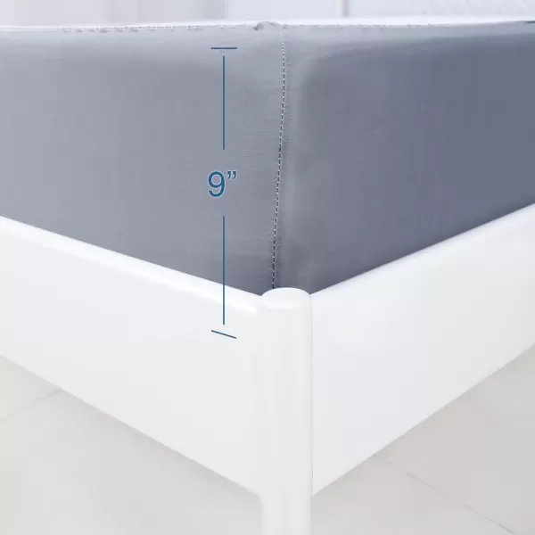 imageBox Spring Cover Full Size with Smooth and Elastic Woven Material Alternates for Bed Skirt Wrinkle ampamp Fading Resistant Washable Dustproof WhiteGrey