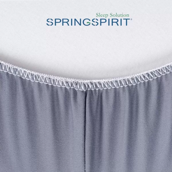 imageBox Spring Cover Full Size with Smooth and Elastic Woven Material Alternates for Bed Skirt Wrinkle ampamp Fading Resistant Washable Dustproof WhiteGrey