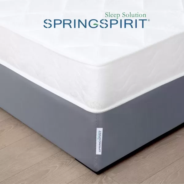 imageBox Spring Cover Full Size with Smooth and Elastic Woven Material Alternates for Bed Skirt Wrinkle ampamp Fading Resistant Washable Dustproof WhiteGrey