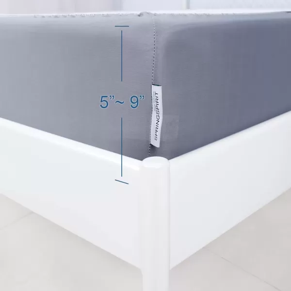 imageBox Spring Cover Full Size with Smooth and Elastic Woven Material Alternates for Bed Skirt Wrinkle ampamp Fading Resistant Washable Dustproof WhiteGrey