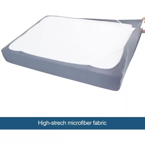 imageBox Spring Cover Full Size with Smooth and Elastic Woven Material Alternates for Bed Skirt Wrinkle ampamp Fading Resistant Washable Dustproof WhiteGrey