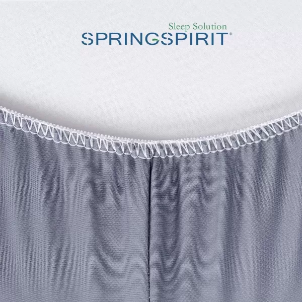 imageBox Spring Cover Full Size with Smooth and Elastic Woven Material Alternates for Bed Skirt Wrinkle ampamp Fading Resistant Washable Dustproof WhiteGrey