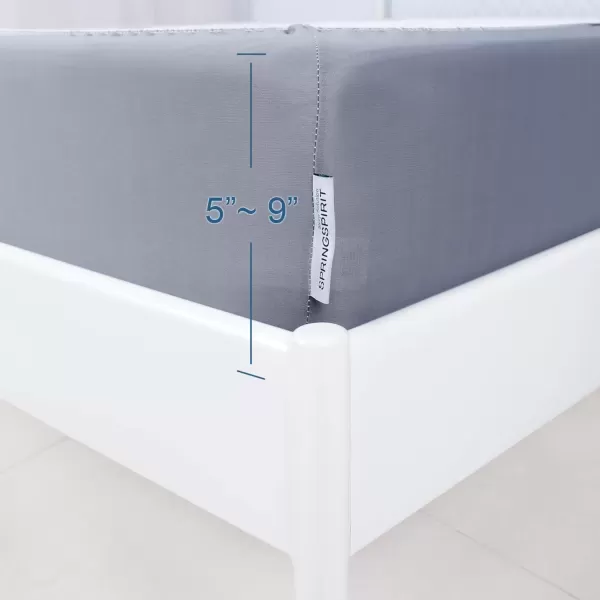 imageBox Spring Cover Full Size with Smooth and Elastic Woven Material Alternates for Bed Skirt Wrinkle ampamp Fading Resistant Washable Dustproof WhiteGrey