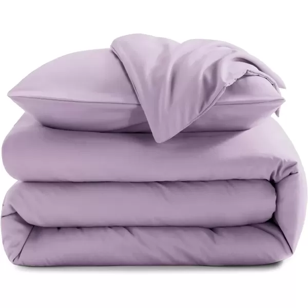 imageCozyLux Black Comforter Set Queen Size 3 Pieces Solid Breathable Quilted Style Bedding Sets Luxury Fluffy Soft Microfiber Comforter for All Season1 Comforter ampamp 2 PillowcasesLavender Purple