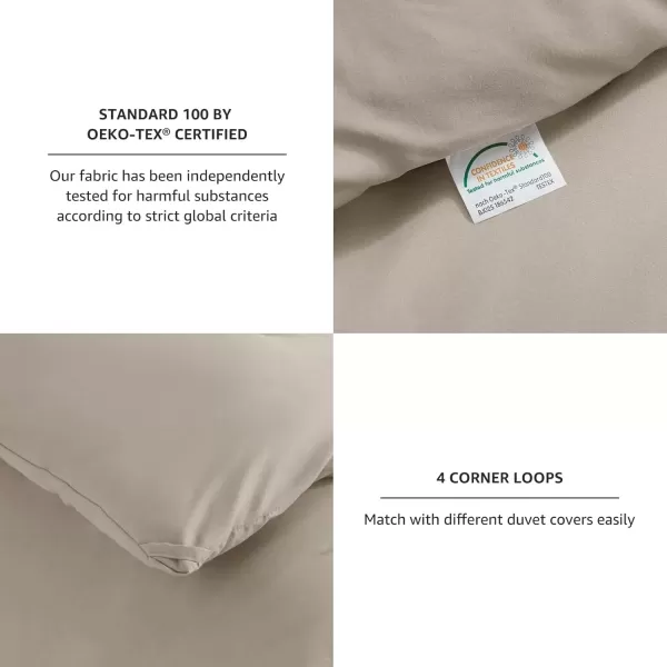 imageCozyLux Black Comforter Set Queen Size 3 Pieces Solid Breathable Quilted Style Bedding Sets Luxury Fluffy Soft Microfiber Comforter for All Season1 Comforter ampamp 2 PillowcasesOatmeal