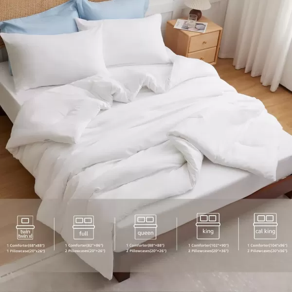 imageCozyLux Black Comforter Set Queen Size 3 Pieces Solid Breathable Quilted Style Bedding Sets Luxury Fluffy Soft Microfiber Comforter for All Season1 Comforter ampamp 2 PillowcasesWhite