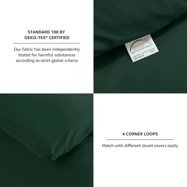 imageCozyLux Black Comforter Set Queen Size 3 Pieces Solid Breathable Quilted Style Bedding Sets Luxury Fluffy Soft Microfiber Comforter for All Season1 Comforter ampamp 2 PillowcasesEmerald Green