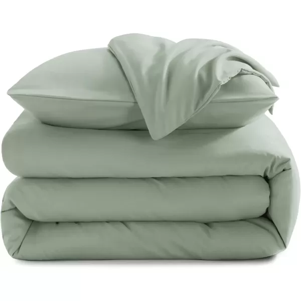 imageCozyLux Black Comforter Set Queen Size 3 Pieces Solid Breathable Quilted Style Bedding Sets Luxury Fluffy Soft Microfiber Comforter for All Season1 Comforter ampamp 2 PillowcasesSage Green