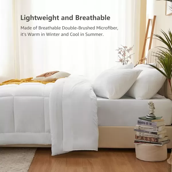 imageCozyLux Full Size Comforter Sets  7 Pieces Bed in a Bag Set Black Comforter Full Size Bedding Sets with All Season Quilted Comforter Flat Sheet Fitted Sheet Pillowcases Black FullWhite