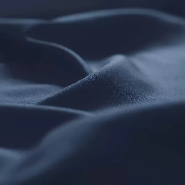 imageCozyLux Hotel Luxury Queen Bed Sheets Set  1800 Series 4Piece Embroidered Microfiber Sheets Double Brushed 16quot Deep Pocket Soft and WrinkleResistant WhiteNavy Blue