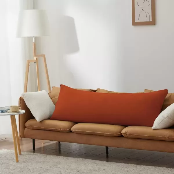 imageCozyLux Pillow Cases Standard Size Set of 2 Luxury 1800 Series Double Brushed Microfiber Bed Pillow Cases Embroidered 2 Pack 20x26 Beige Pillow Covers with Envelope Closure Soft and ComfortableBurnt Orange