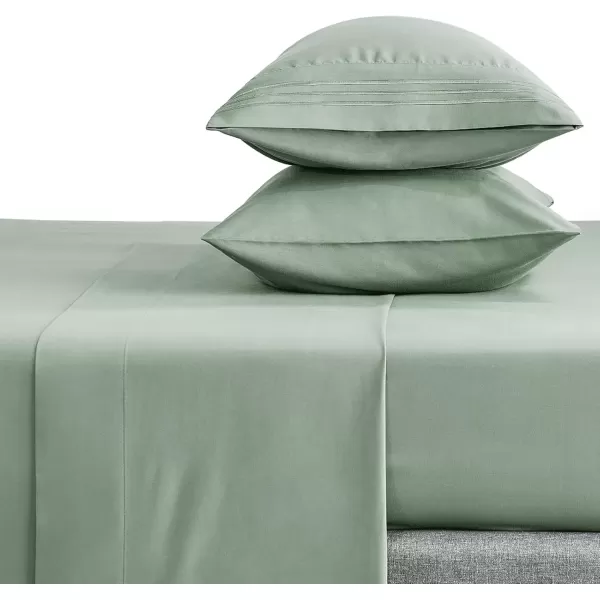 imageCozyLux Pillow Cases Standard Size Set of 2 Luxury 1800 Series Double Brushed Microfiber Bed Pillow Cases Embroidered 2 Pack 20x26 Beige Pillow Covers with Envelope Closure Soft and ComfortableSage