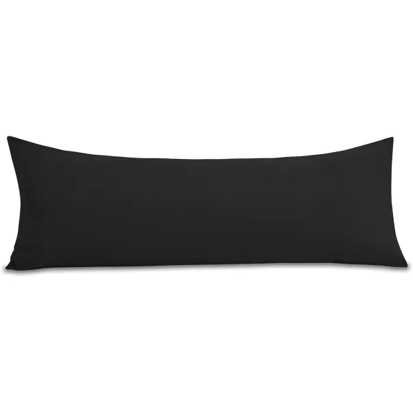 imageCozyLux Pillow Cases Standard Size Set of 2 Luxury 1800 Series Double Brushed Microfiber Bed Pillow Cases Embroidered 2 Pack 20x26 Beige Pillow Covers with Envelope Closure Soft and ComfortableBlack