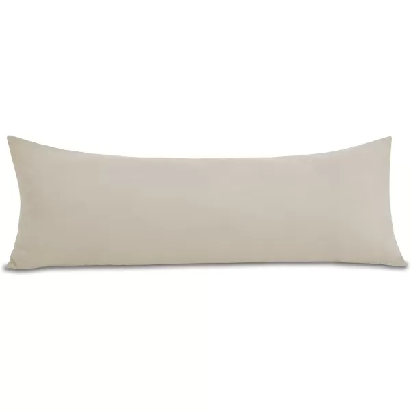 imageCozyLux Pillow Cases Standard Size Set of 2 Luxury 1800 Series Double Brushed Microfiber Bed Pillow Cases Embroidered 2 Pack 20x26 Beige Pillow Covers with Envelope Closure Soft and ComfortableBeige