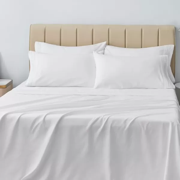 imageCozyLux Pillow Cases Standard Size Set of 2 Luxury 1800 Series Double Brushed Microfiber Bed Pillow Cases Embroidered 2 Pack 20x26 Beige Pillow Covers with Envelope Closure Soft and ComfortableWhiteno Pillows